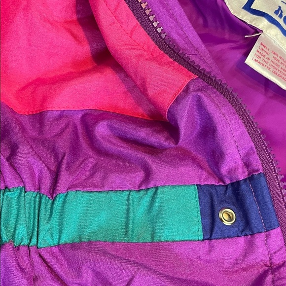 Vintage Mini Club Kids Ski Snowsuit – Retro 80s/90s Colorblock Hooded One-Piece - Picture 4 of 12